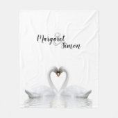 Couverture Polaire Les cygnes noms d'amour mariage (Devant)