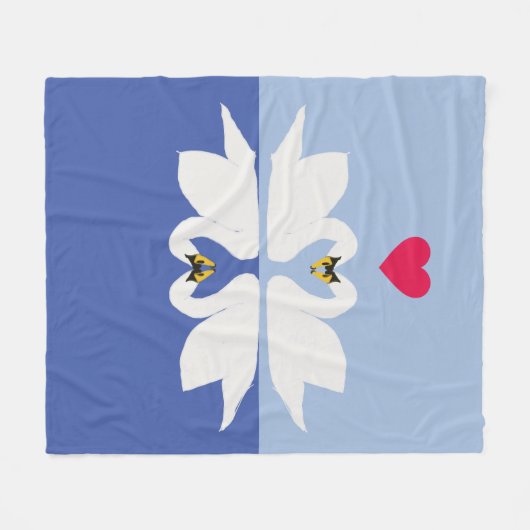 Couverture Polaire Les cygnes romantiques dans les coeurs Pose (Devant (Horizontal))