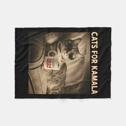 Couverture Polaire Les Dames Pour Kamala Drôle Chat 2024 Président Ka (Devant (Horizontal))