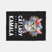 Couverture Polaire Les Dames Pour Kamala Drôle Chat 2024 Président Ka (Devant (Horizontal))