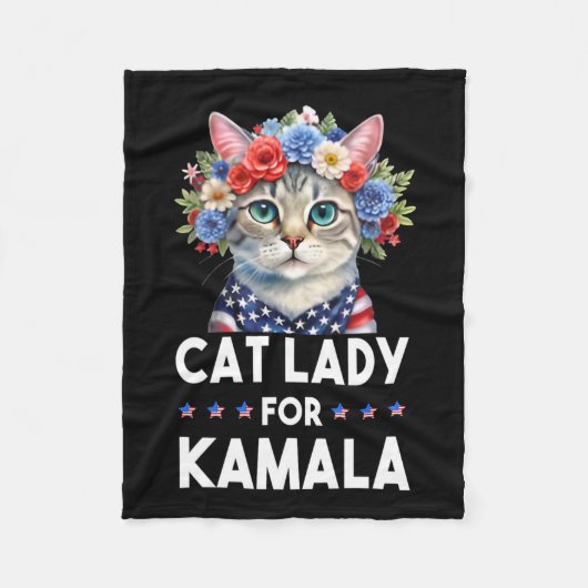 Couverture Polaire Les Dames Pour Kamala Drôle Chat 2024 Président Ka (Devant)