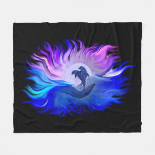 Couverture Polaire Les dauphins au clair de lune