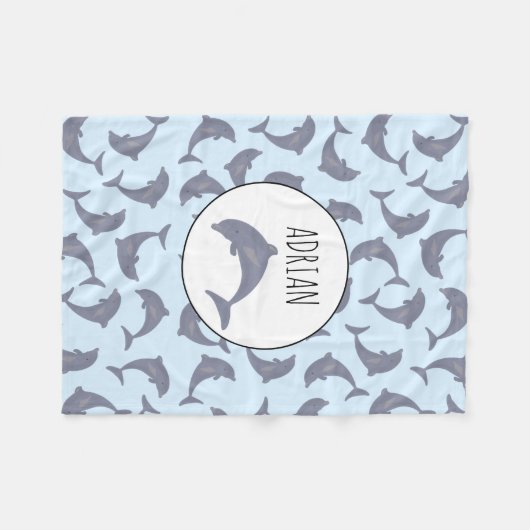 Couverture Polaire Les dauphins dans le Motif marin (Devant (Horizontal))