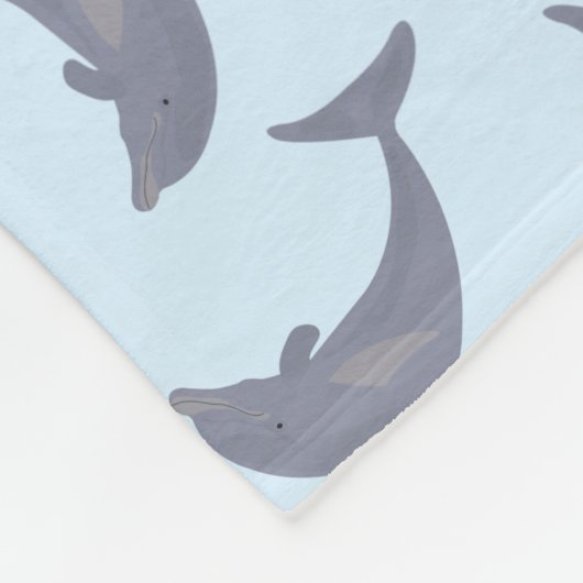 Couverture Polaire Les dauphins dans le Motif marin (Coin)