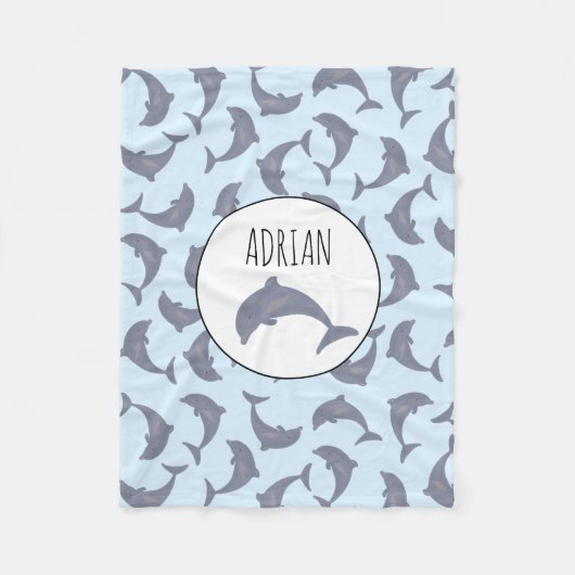 Couverture Polaire Les dauphins dans le Motif marin (Devant)