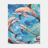Couverture Polaire Les dauphins nageant dans la mer (Devant)