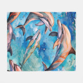 Couverture Polaire Les dauphins nageant dans la mer (Devant (Horizontal))