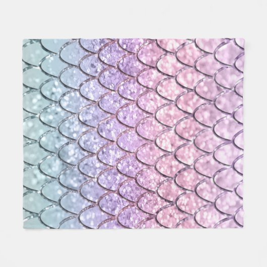 Couverture Polaire Les échelles de sirènes sur la Parties scintillant (Devant (Horizontal))