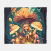 Couverture Polaire Les elfes de champignons dans le champ (Devant (Horizontal))