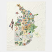 Couverture Polaire Les Etats-Unis fleurissent la carte - notre (Devant)