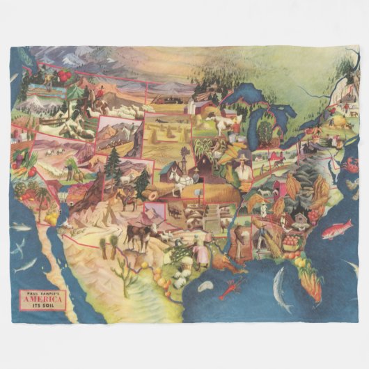 Couverture Polaire Les Etats-Unis tracent - l'agriculture et (Devant (Horizontal))