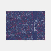 Couverture Polaire Les étoiles bleues blanches rouges de feux (Devant (Horizontal))