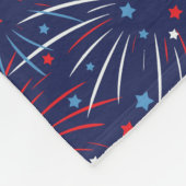Couverture Polaire Les étoiles bleues blanches rouges de feux (Coin)