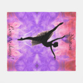 Couverture Polaire Les filles aiment danser Ballerina Personnalisé (Devant (Horizontal))