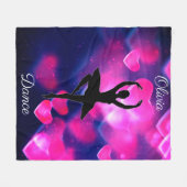 Couverture Polaire Les filles dansent Coeurs flottants roses et viole (Devant (Horizontal))