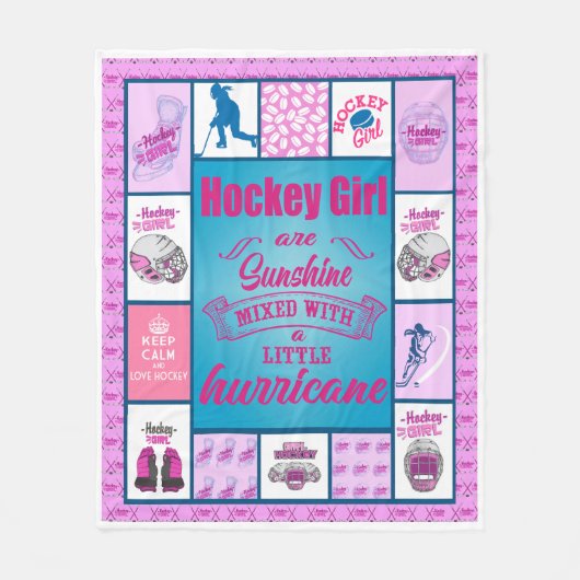 Couverture Polaire Les filles de hockey sont ensoleillées (Devant)