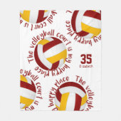 Couverture Polaire les filles maroon or terrain de volley-ball heureu (Devant)