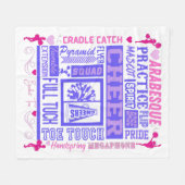 Couverture Polaire Les filles typographie guerrière en rose et violet (Devant (Horizontal))