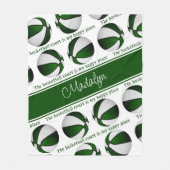Couverture Polaire les filles vert blanc terrain de basket mon endroi (Devant)