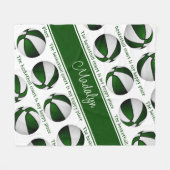 Couverture Polaire les filles vert blanc terrain de basket mon endroi (Devant (Horizontal))