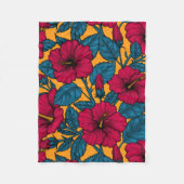 Couverture Polaire Les fleurs d'Hibiscus (Devant)