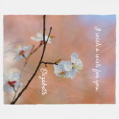 Couverture Polaire Les fleurs japonaises d'abricot (Devant (Horizontal))