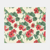 Couverture Polaire Les fleurs tropicales du Lotus Blanc (Devant (Horizontal))