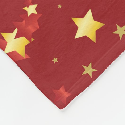 Couverture Polaire Les flocons d'or à Noël rouge (Coin)