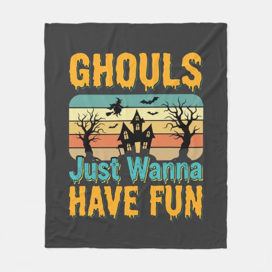 Couverture Polaire Les goules veulent juste s'amuser Design Halloween (Devant)