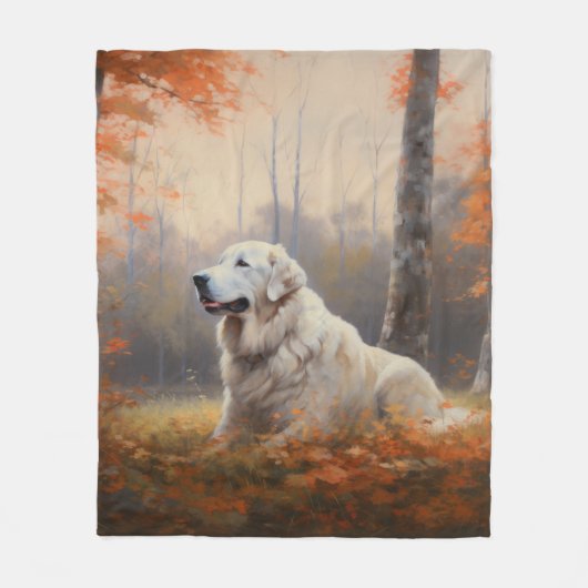 Couverture Polaire Les grandes Pyrénées à l'automne Feuilles automne  (Devant)