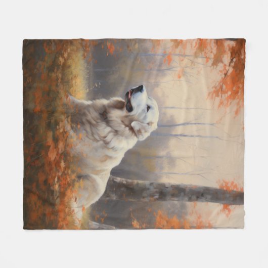 Couverture Polaire Les grandes Pyrénées à l'automne Feuilles automne  (Devant (Horizontal))