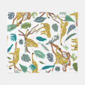 Couverture Polaire Les léopards des animaux sauvages dans la forêt de (Devant (Horizontal))