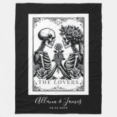 Couverture Polaire Les Lovers Tarot Card Skeletons Monogram Mariage (Devant)