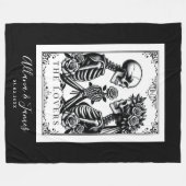Couverture Polaire Les Lovers Tarot Card Skeletons Monogram Mariage (Devant (Horizontal))