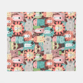 Couverture Polaire Les mignons animaux de la Jungle (Devant (Horizontal))