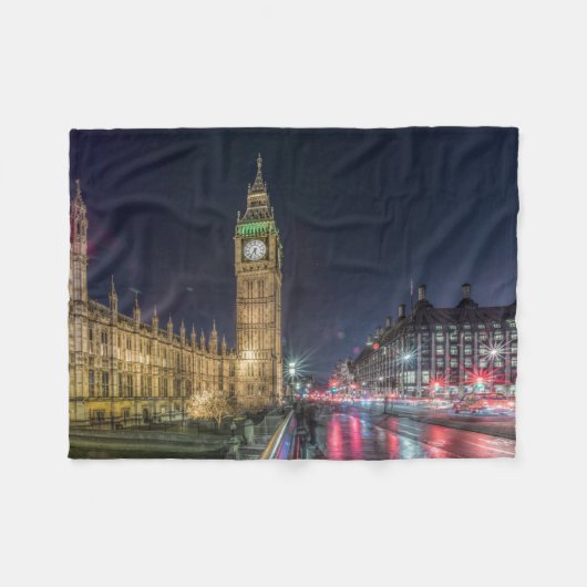 Couverture Polaire Les monuments | Big Ben la nuit (Devant (Horizontal))