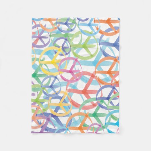 Couverture Polaire Les nombreuses couleurs des signes de paix (Devant)