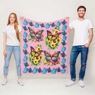 Couverture Polaire Les papillons et les fleurs sont les plus belles c
