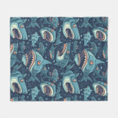 Couverture Polaire Les Patterns de Shark (Devant (Horizontal))