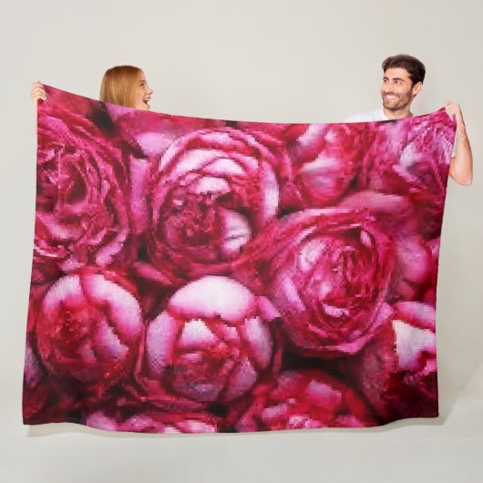 Couverture Polaire Les pivoines (En situation)
