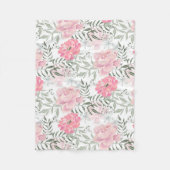 Couverture Polaire Les pivoines roses (Devant)