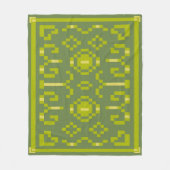 Couverture Polaire Les pixels jaunes et verts jouent des formes géomé (Devant)