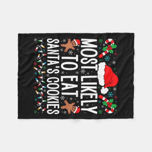 Couverture Polaire Les Plus Susceptibles De Manger Père Noël Cookie F (Devant (Horizontal))