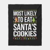 Couverture Polaire Les Plus Susceptibles De Manger Santas Cookies Noë (Devant)