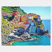 Couverture Polaire Les rêves de la falaise : les couleurs de Manarola (Devant (Horizontal))