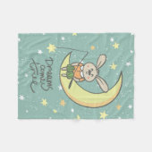 Couverture Polaire Les rêves deviennent réalité | Lapin sur la Lune (Devant (Horizontal))