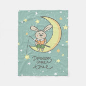Couverture Polaire Les rêves deviennent réalité | Lapin sur la Lune (Devant)