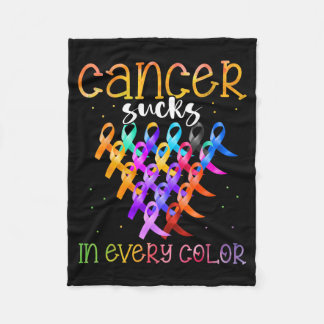 Couverture Polaire Les rubans de toutes les couleurs contre le cancer