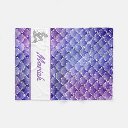 Couverture Polaire *~* Les sirènes font Parties scintillant d'argent (Devant (Horizontal))