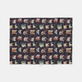 Couverture Polaire Les têtes de chats dans l'espace extra-atmosphériq (Devant (Horizontal))